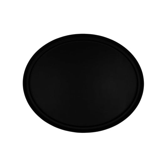CHEF INOX RECT TRAY NON SLIP OVAL 680mm BLACK