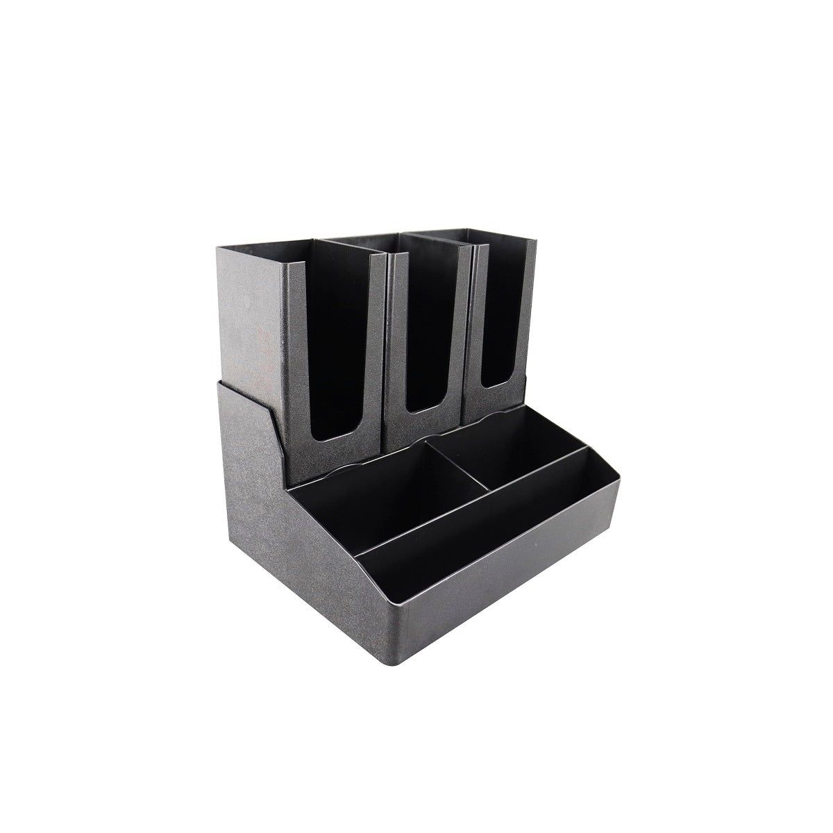 CHEF INOX 6-COMP CUP&CONDIMENT ORGANISER BLACK