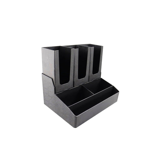 CHEF INOX 6-COMP CUP&CONDIMENT ORGANISER BLACK