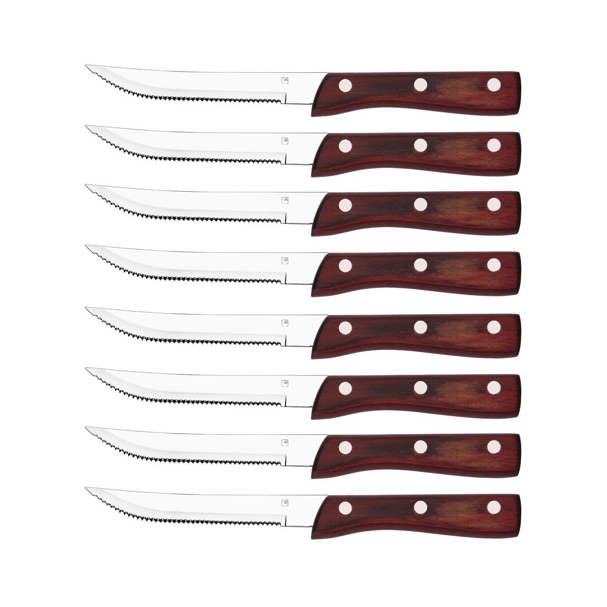 TABLEKRAFT STEAK KNIFE JUMBO PTD TIP PAKKAWOOD SET 8pc 223mm