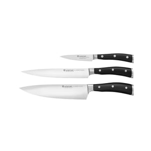 WUSTHOF CLASSIC IKON BLACK KNIFE SET 3 PIECE