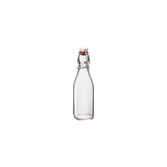 Bormioli Rocco Swing Bottle W/White Top 0.25Lt Clr