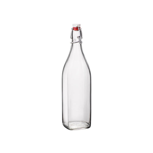 Bormioli Rocco Swing Bottle W/White Top 1.0Lt Clear (3.14720