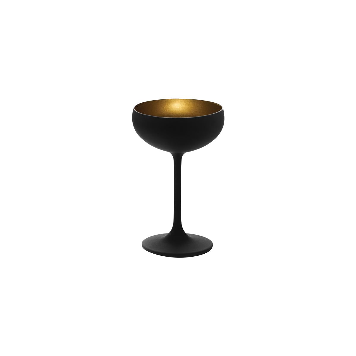 STOLZLE OLYMPIC CHAMPAGNE COUPE 230ml MATT BLACK/GOLD