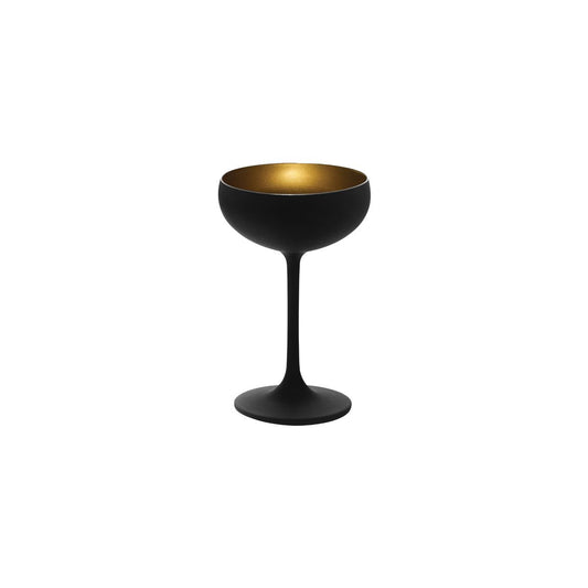 STOLZLE OLYMPIC CHAMPAGNE COUPE 230ml MATT BLACK/GOLD