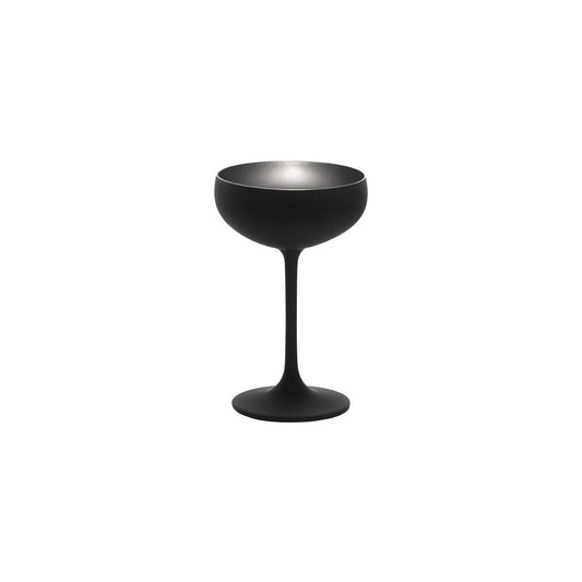 STOLZLE OLYMPIC CHAMPAGNE COUPE 230ml MATT BLACK/SILVER
