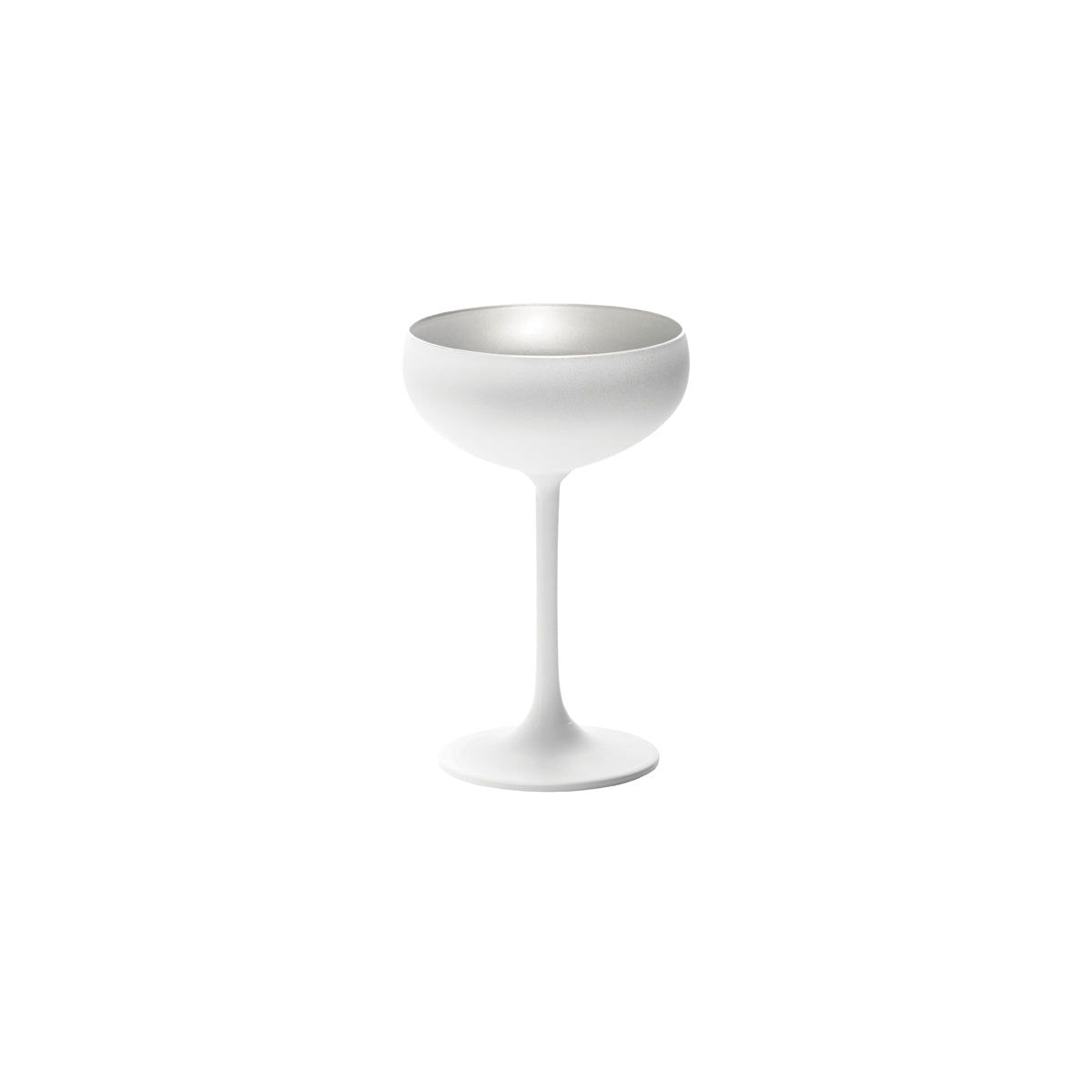 STOLZLE OLYMPIC CHAMPAGNE COUPE 230ml MATT WHITE/SILVER