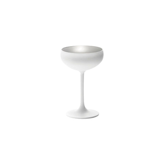STOLZLE OLYMPIC CHAMPAGNE COUPE 230ml MATT WHITE/SILVER