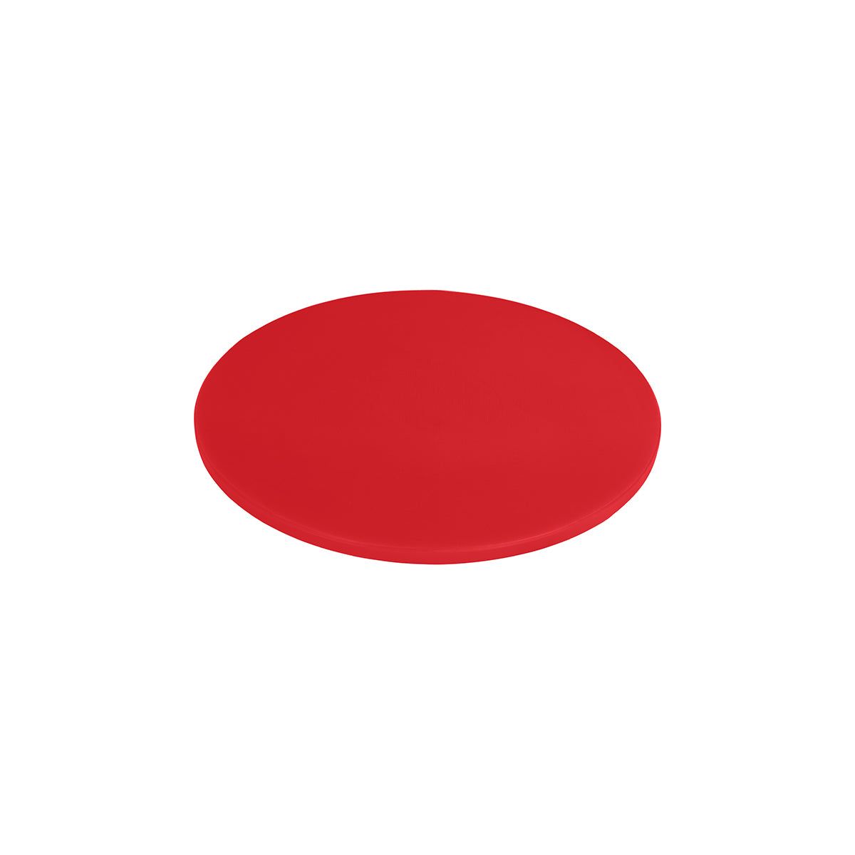 CHEF INOX ROUND CUTTING BOARD PE 350x13mm RED