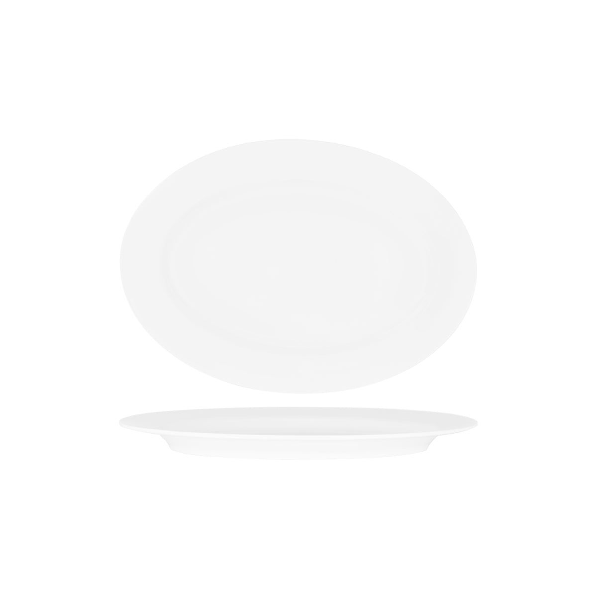 SUPERWARE OVAL PLATTER 300mm RIMMED WHITE (20123)