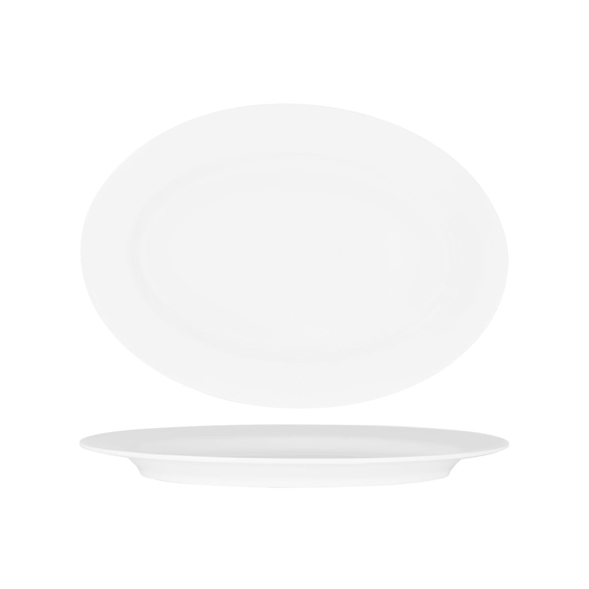 SUPERWARE OVAL PLATTER 360mm RIMMED WHITE (20124)