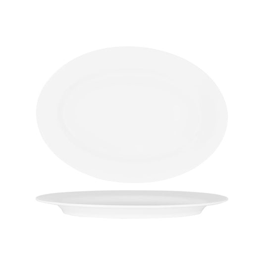 SUPERWARE OVAL PLATTER 360mm RIMMED WHITE (20124)