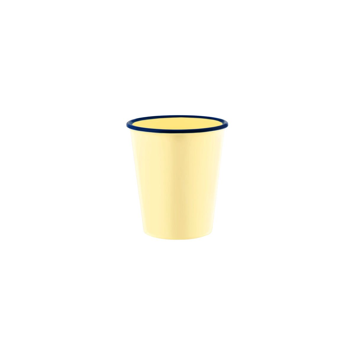 JAB VINTAGE YELLOW/BLUE RIM ENAMEL LOOK TUMBLER 80x90mm