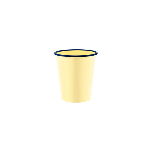 JAB VINTAGE YELLOW/BLUE RIM ENAMEL LOOK TUMBLER 80x90mm