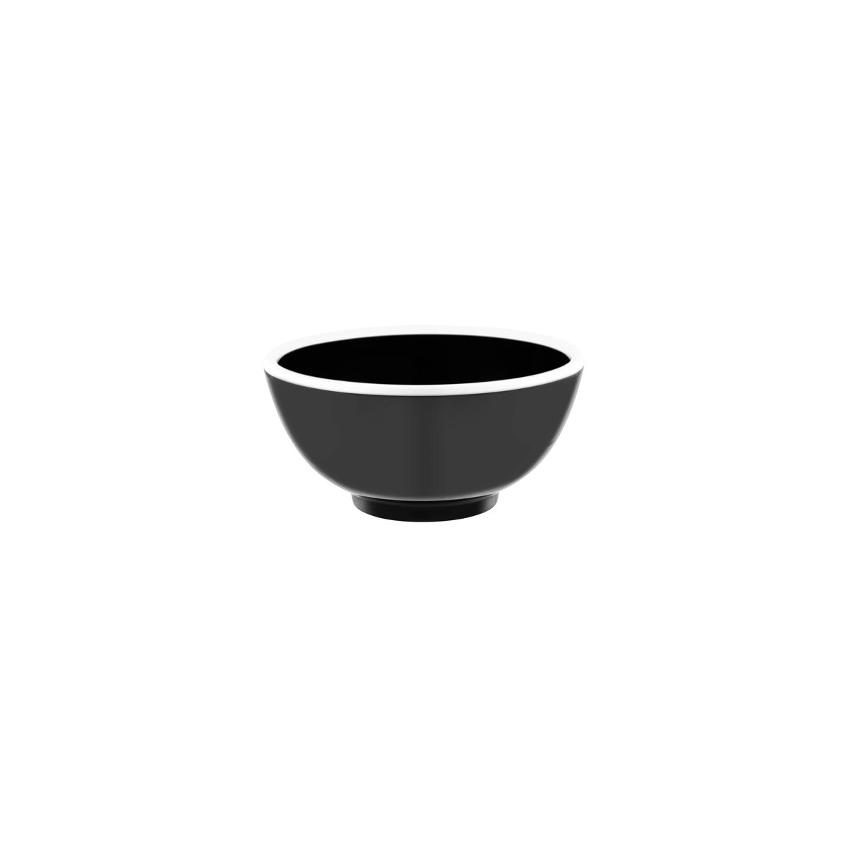 JAB VINTAGE BLACK/WHITE RIM ENAMEL LOOK ROUND BOWL 150x70mm