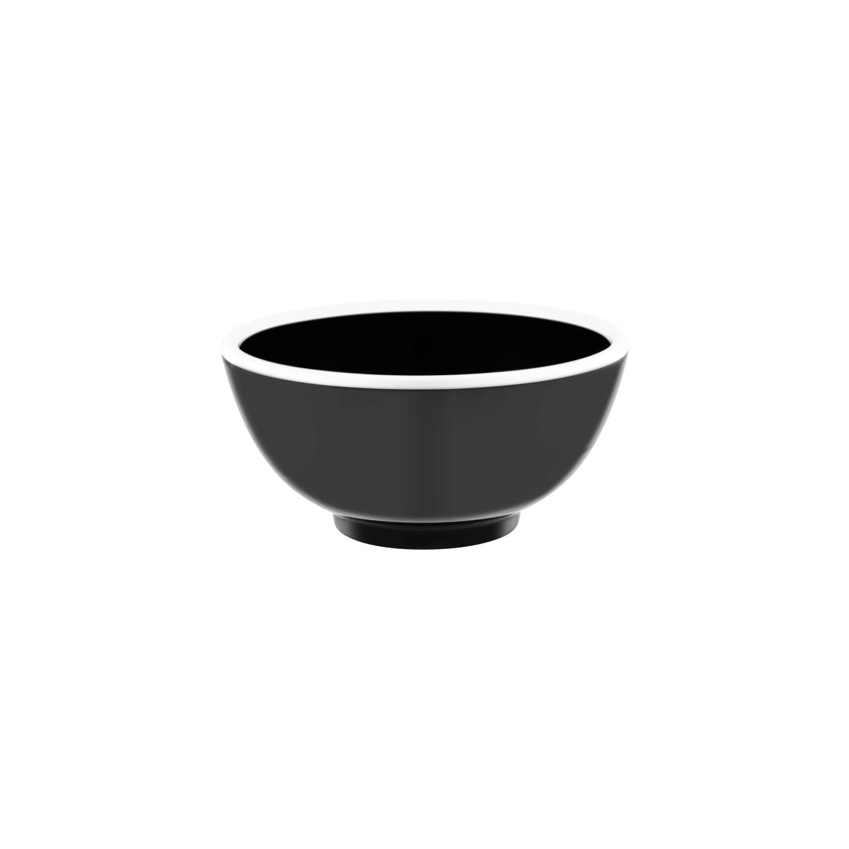 JAB VINTAGE BLACK/WHITE RIM ENAMEL LOOK ROUND BOWL 175x80mm