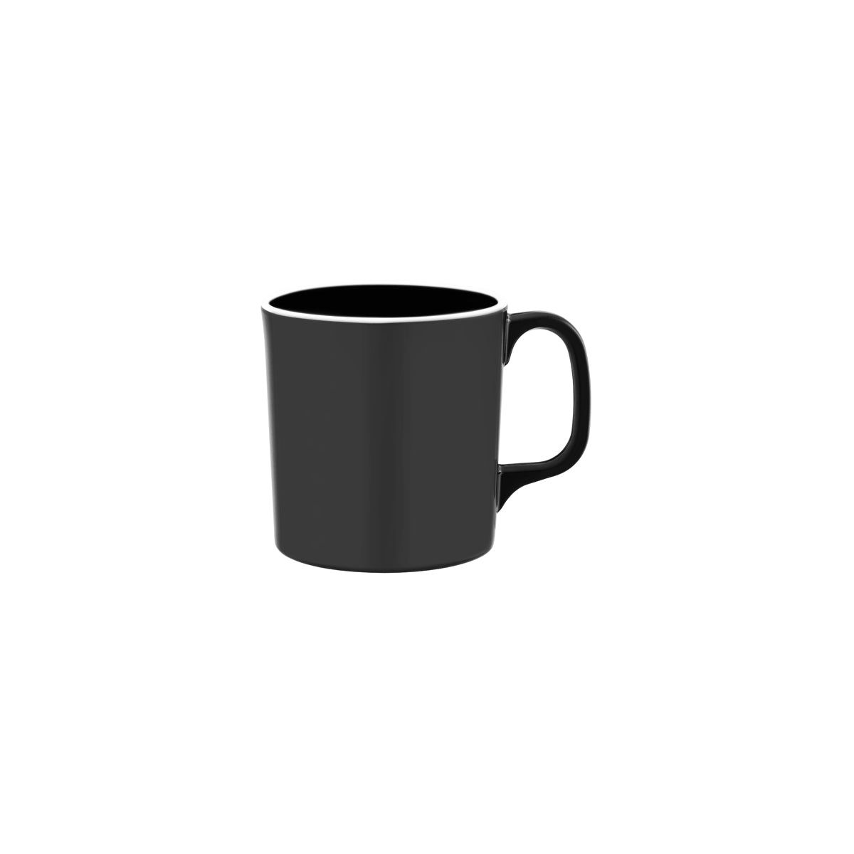 JAB VINTAGE BLACK/WHITE RIM ENAMEL LOOK MUG  80x85mm