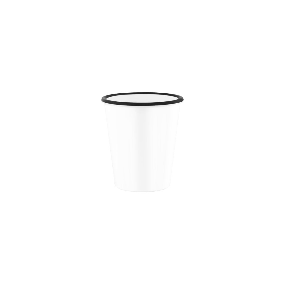 JAB VINTAGE WHITE/BLACK RIM ENAMEL LOOK TUMBLER 80x90mm