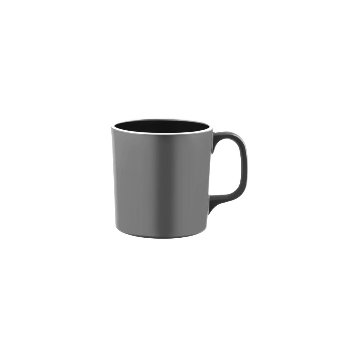 JAB VINTAGE GREY/WHITE RIM ENAMEL LOOK MUG 80x85mm