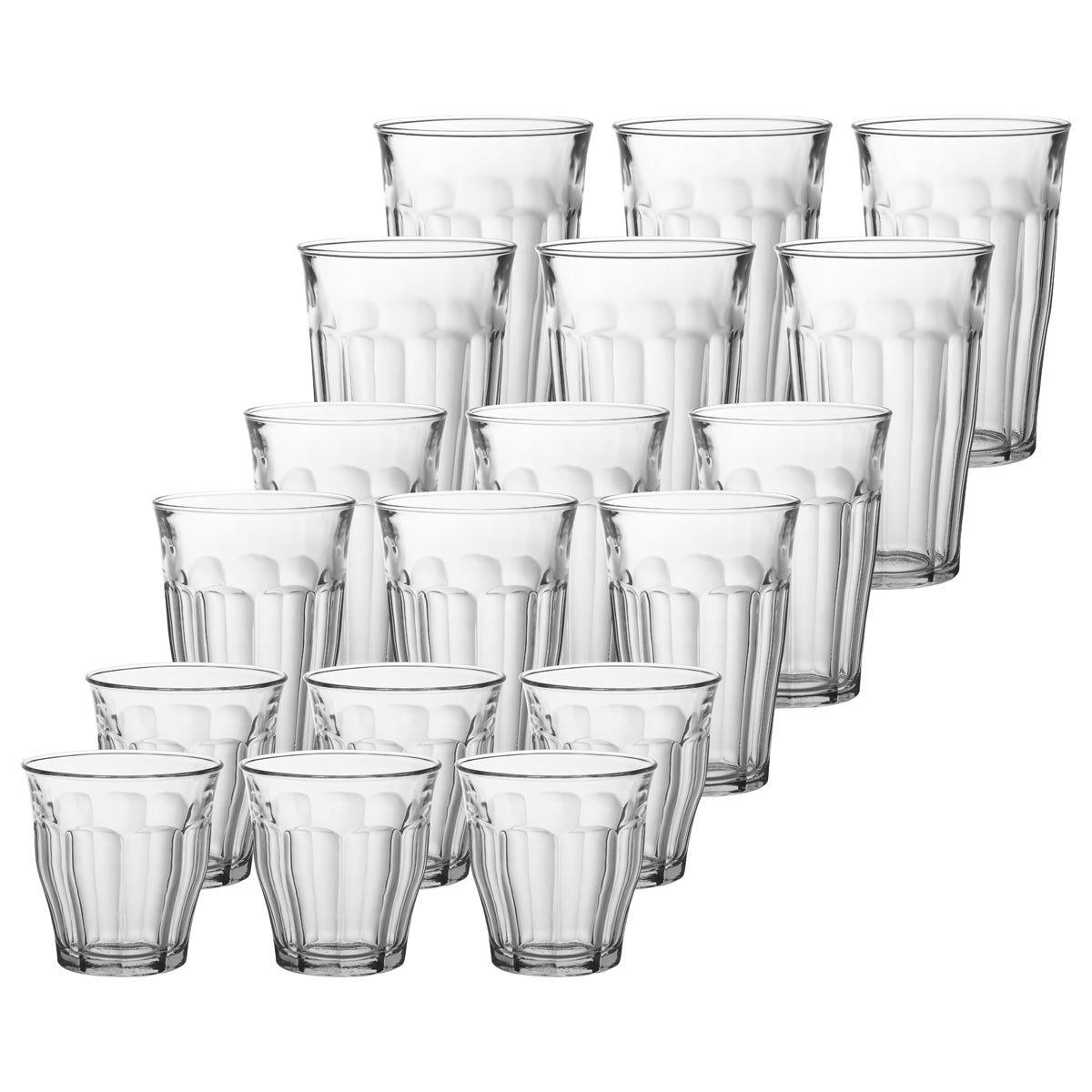 DURALEX PICARDIE TUMBLER SET 18pc CLEAR (9032AS18)