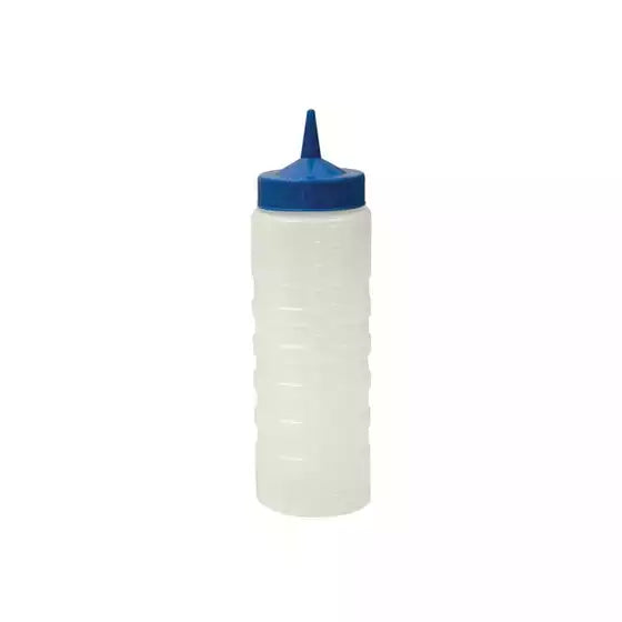 Sauce Bottle Coloured Lids 750ml blue