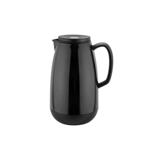 CHEF INOX EVENT JUG w/GLASS INSERT PUSH LID BLK 250mm 1.0lt