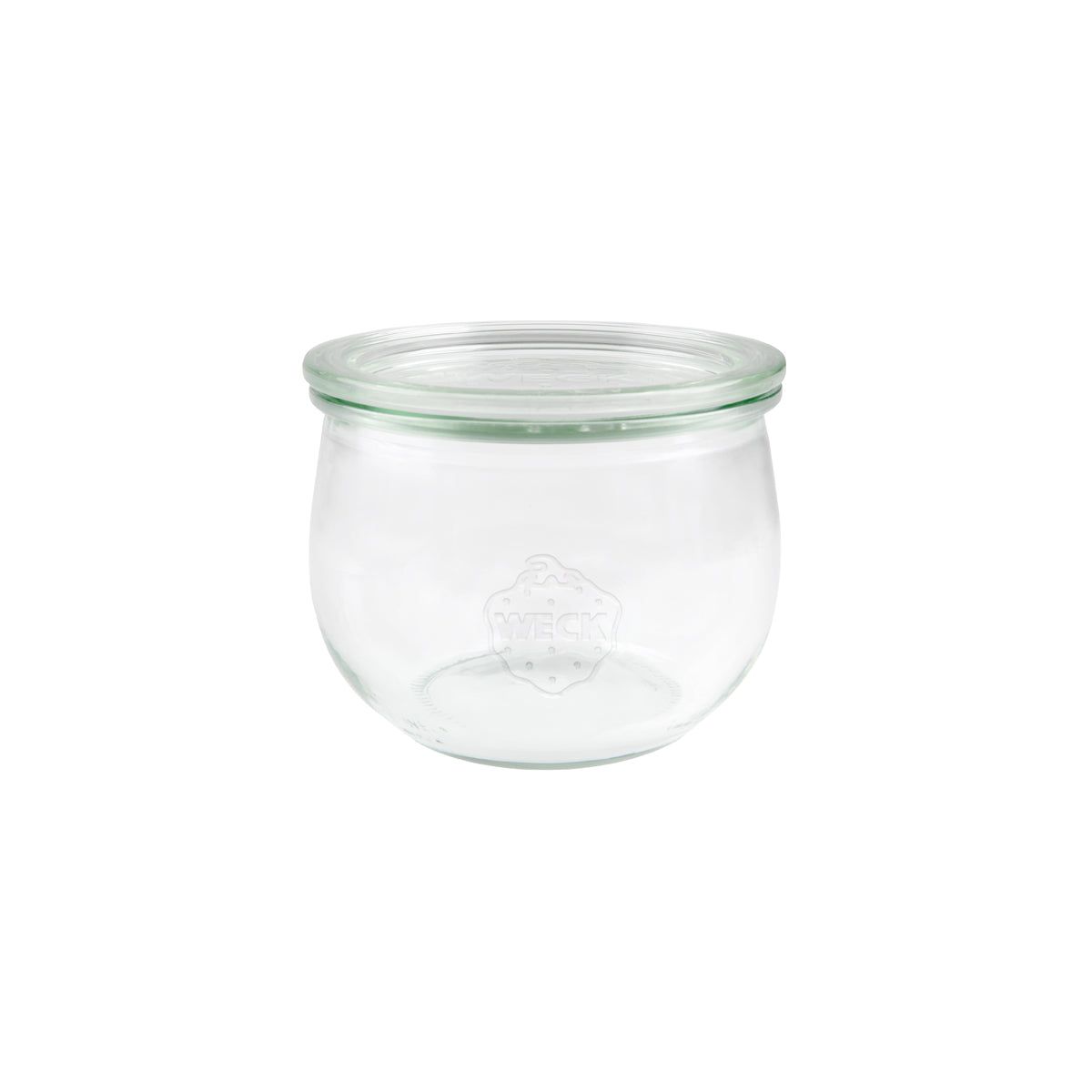 COMPLETE WECK TULIP GLASS JAR W/LID 580ml 100x85mm(744)