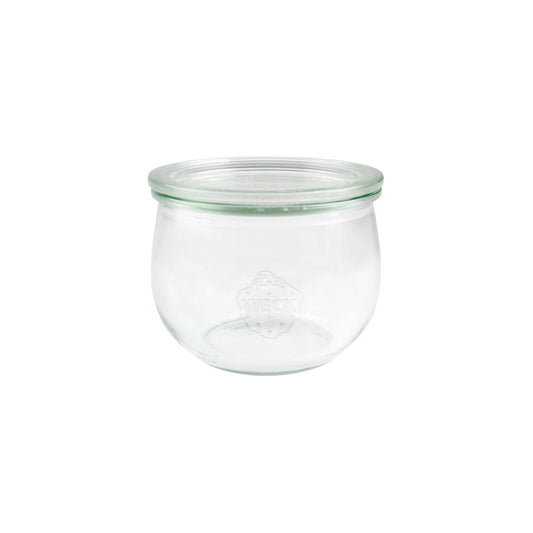 COMPLETE WECK TULIP GLASS JAR W/LID 580ml 100x85mm(744)
