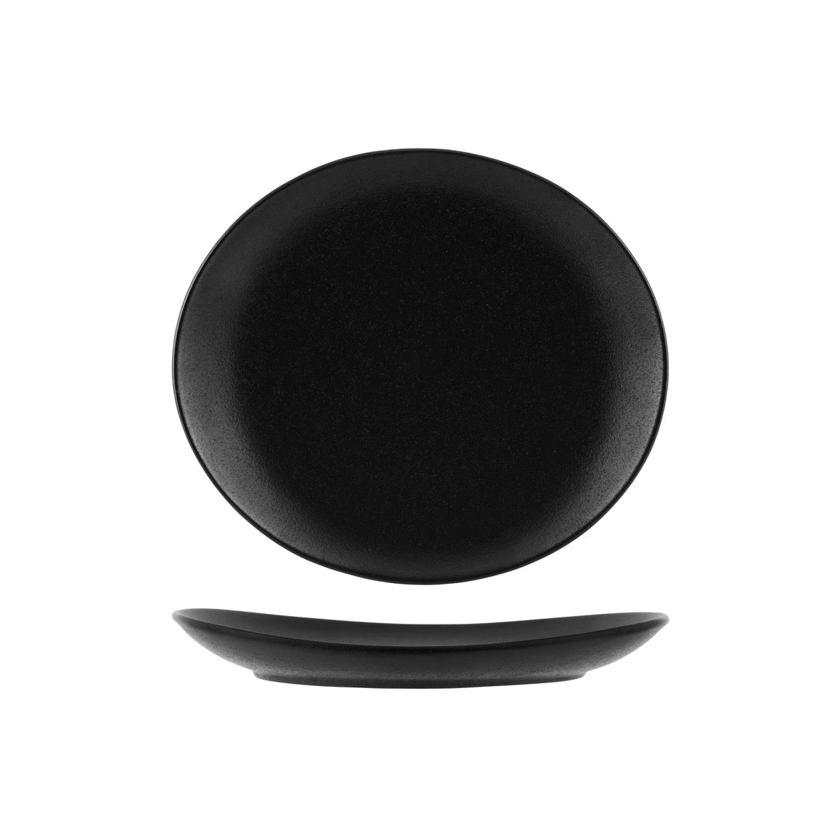 TABLEKRAFT TK BLACK OVAL PLATE 250x295mm BLACK