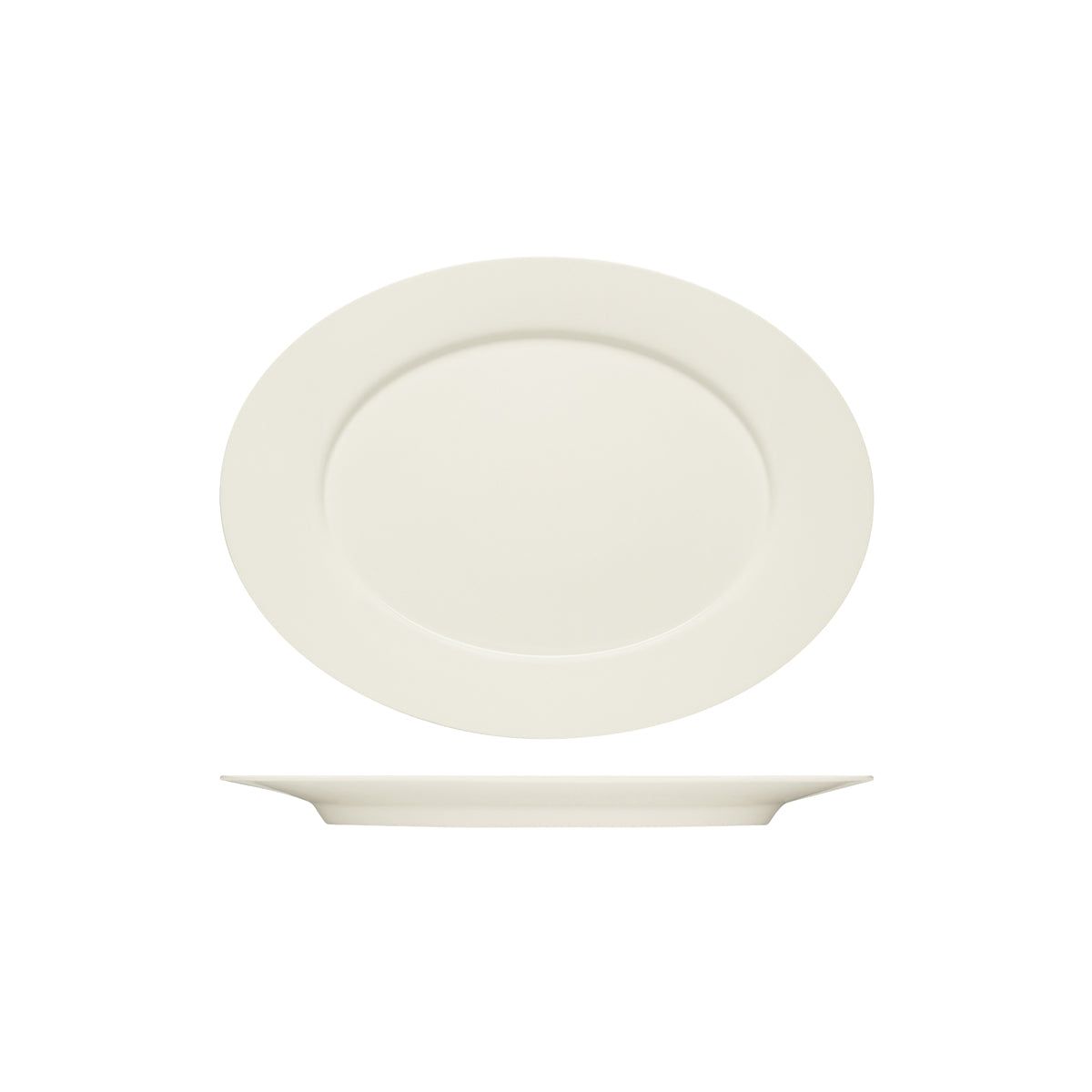 BAUSCHER PURITY OVAL PLATTER w/RIM 330x244mm