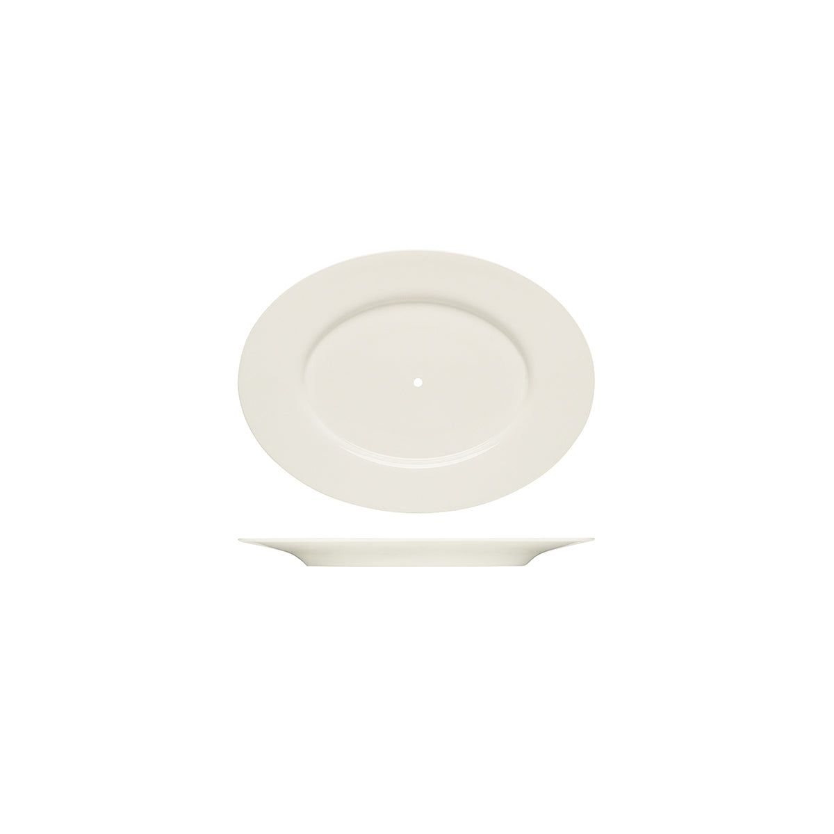 PURITY OVAL PLATTER w/RIM 240x175mm TO SUIT SERVING STAND