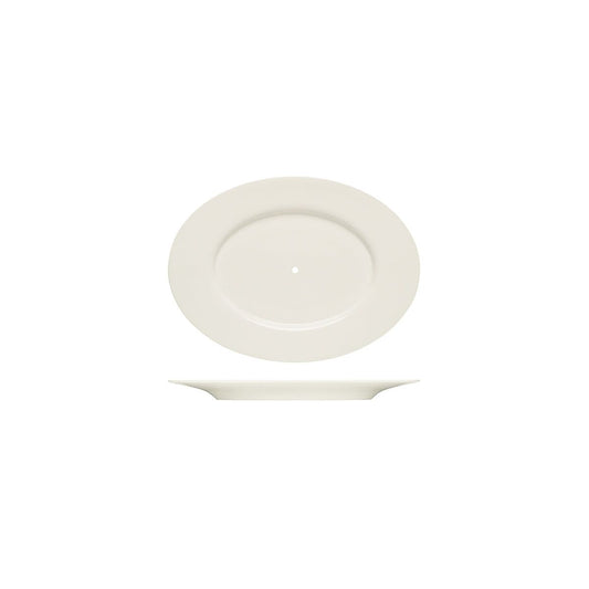 PURITY OVAL PLATTER w/RIM 240x175mm TO SUIT SERVING STAND