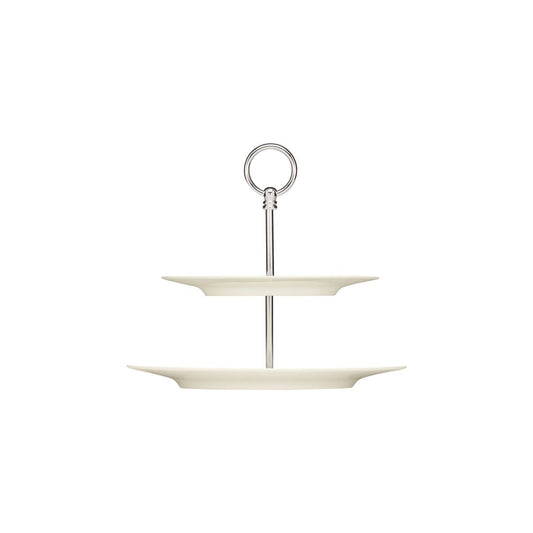 PURITY SERVING STAND 2 TIER FLAT PLATE w/RIM 287x255mm