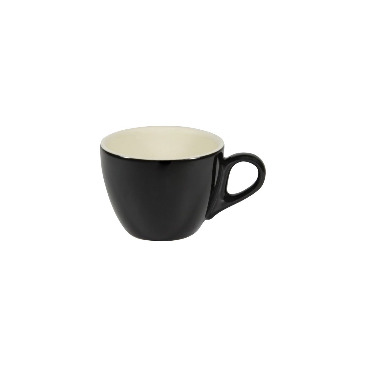 Brew-Onyx/White Large Flat White Cup 220Ml Pack of 6