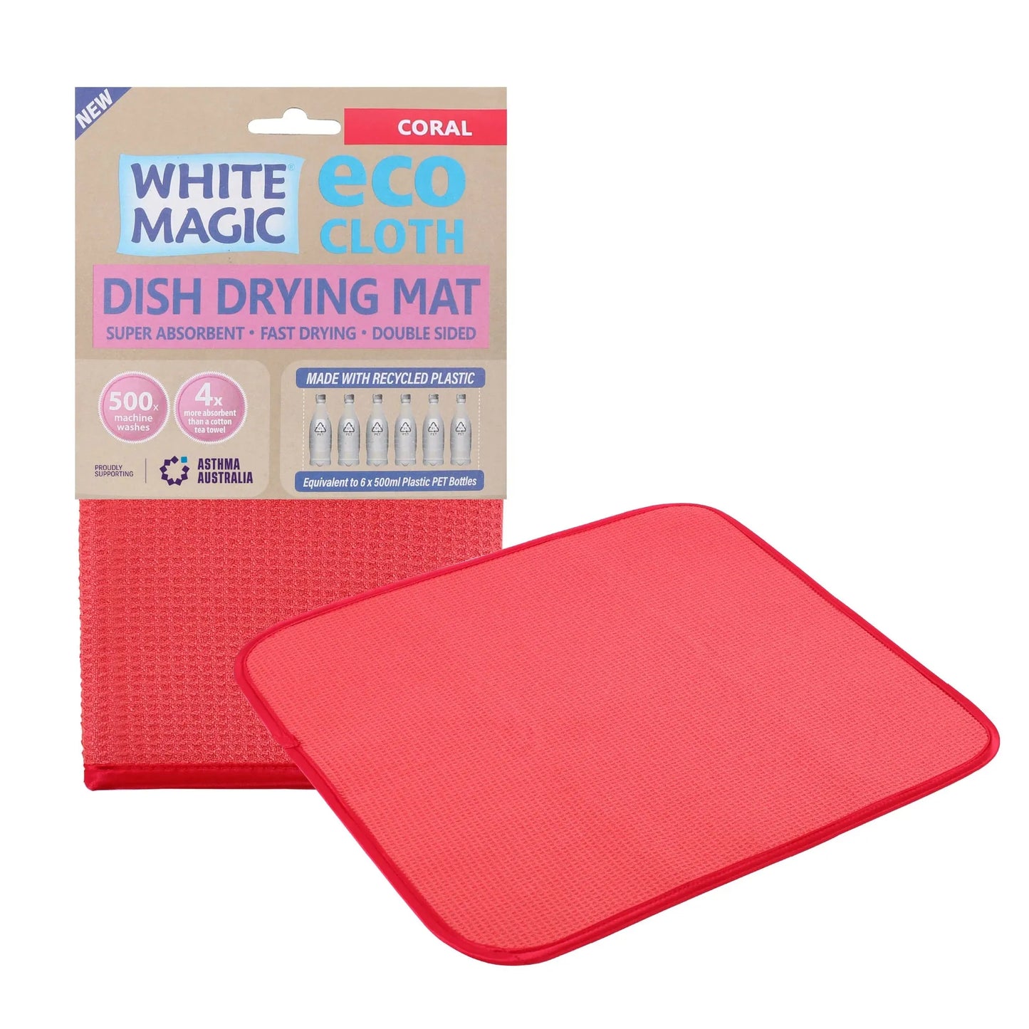 White Magic Dish Drying Mat 450 X 400cm Coral