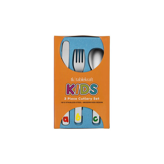 TABLEKRAFT KIDS CUTLERY SET 3pc ABC DESIGN 18/10