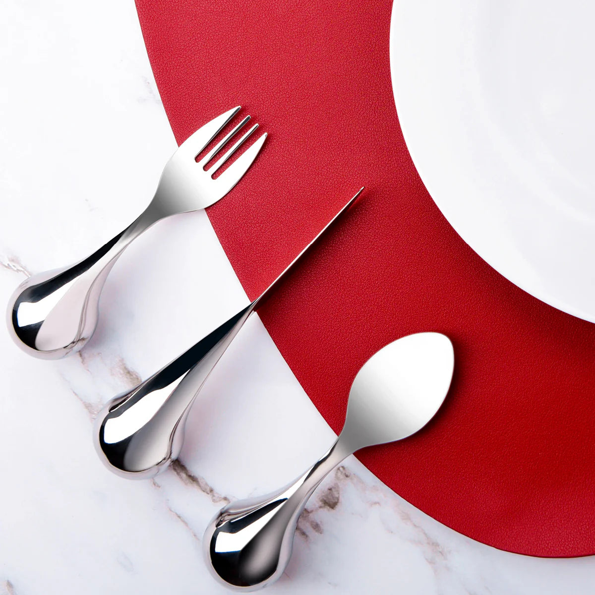 TABLEKRAFT INDEPENDENT LIVING ERGONOMIC FORK BALL HDL 18/10 Pack of 6