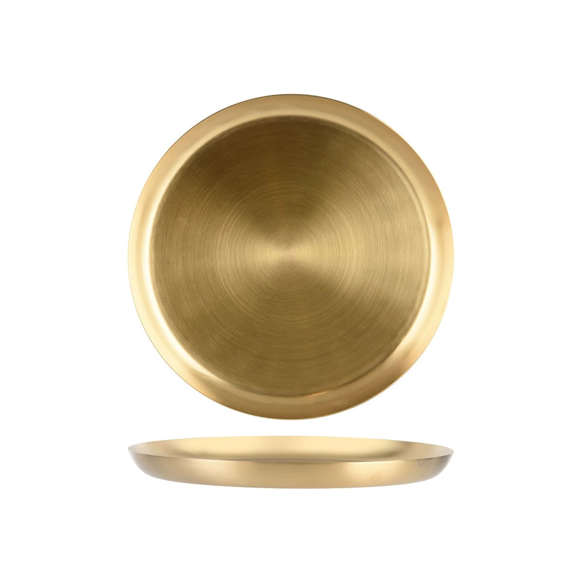 ZANZI SERVING TRAY ROUND BRASS SATIN PVD 365x30mm