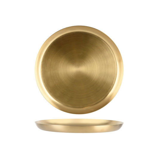 ZANZI SERVING TRAY ROUND BRASS SATIN PVD 365x30mm