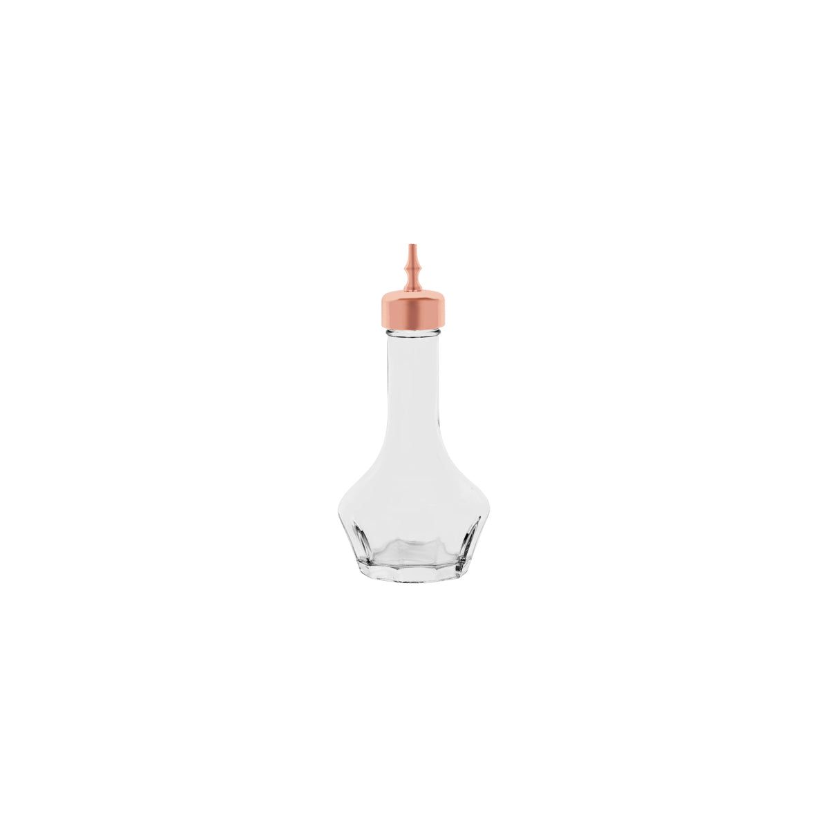 ZANZI BITTERS BOTTLE GLASS w/ROSE GOLD TOP 56x120mm 50ml