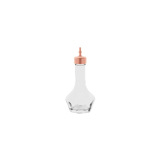 ZANZI BITTERS BOTTLE GLASS w/ROSE GOLD TOP 56x120mm 50ml