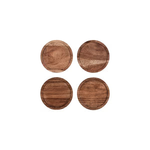ZANZI ACACIA WOOD ROUND COASTER ( SET 4) 100x100x6mm