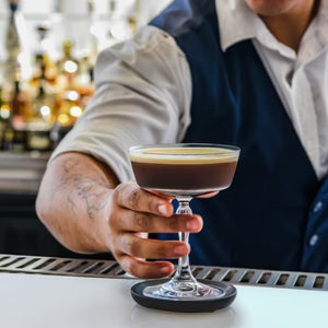 ZANZI MARBLE ROUND COASTER ( SET 4) 100x100x6mm BLACK