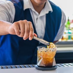 ZANZI MARBLE ROUND COASTER ( SET 4) 100x100x6mm BLACK