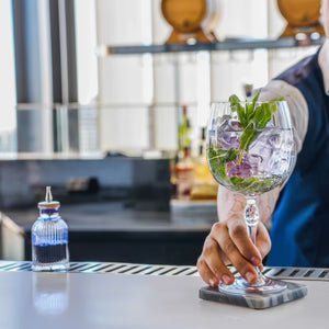 ZANZI MARBLE SQUARE COASTER ( SET 4) 90x90x6mm DARK GREY