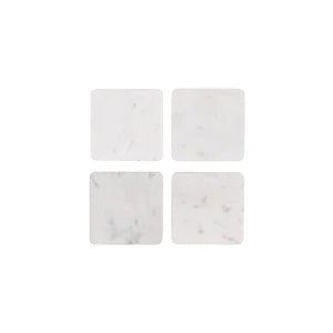 ZANZI MARBLE SQUARE COASTER ( SET 4) 90x90x6mm WHITE