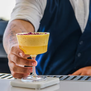 ZANZI MARBLE SQUARE COASTER ( SET 4) 90x90x6mm WHITE