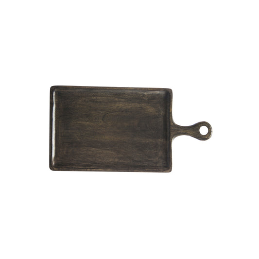 CHEF INOX RECT SERVING BOARD w/HDL MANGOWD 260x180x15mm DRK