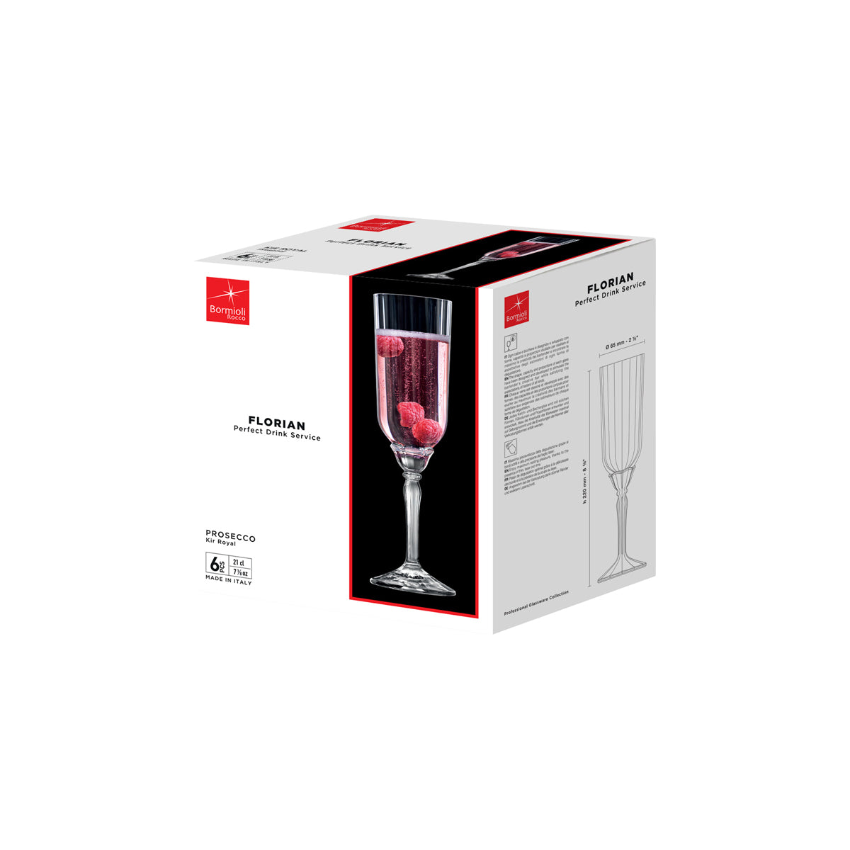 Bormioli Rocco Florian Prosecco Glass 210ml Pack of 24 — official