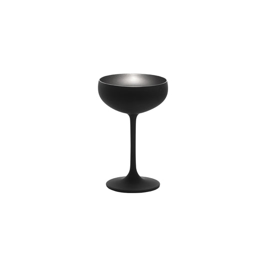 STOLZLE OLYMPIC CHAMPAGNE COUPE 230ml MATT BLACK/SILVER